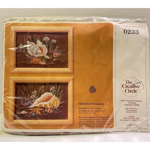 Creative Circle 0233 Sea Treasures Conchiglie Kit Ricamo Conchiglia Vintage '83 Dalton - Foto 1 di 3