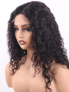 Deep Curly Human Hair Wig Glueless Middle Part Lace Front Wigs Human Hair HD ... - Picture 1 of 6