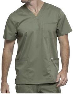 Scrub Cherokee Workwear Revolution Men V Neck Top WW670 Olive XL - Picture 1 of 7