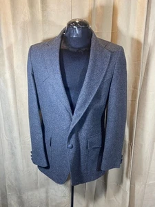 Mens Vtg 70s Wrangler Western Blazer Size 40L Gray Wool - Picture 1 of 9