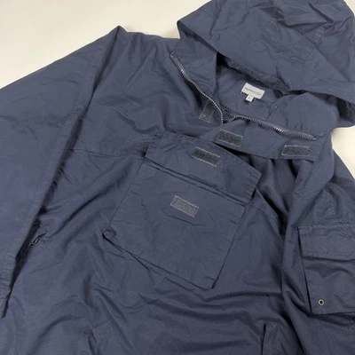 Chaqueta de lluvia impermeable vintage Members Club Anorak carga al aire libre azul marino grande Foto 1 de 4
