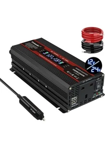 1000W/2000W Power Inverter AC 12V/24V to 230V 240V DC converter 1 UK socket - Picture 1 of 7