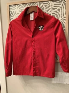 Disney kids shirt 9/10 red long sleeve on buttons microvelvet - Picture 1 of 4