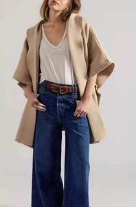 Free People All I Need kuscheliger Staubtuch-Kimono Poncho mit Kapuze Oversize-Cardigan Einheitsgröße - Bild 1 von 8