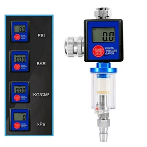 1/4" Air Flow Regulator Digital Pressure Gauge Filter Tool For Paint Spray Eifcl - Picture 1 of 12