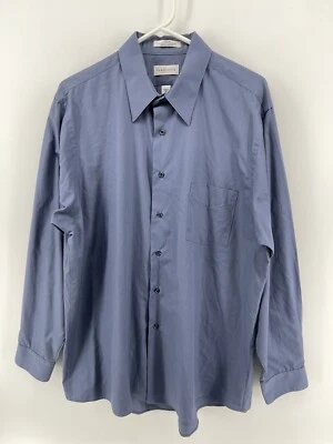 Van Heusen Wrinkle Free Button Shirt Mens Size 17 34-35 XL X Large Medium Blue - Image 1 of 4