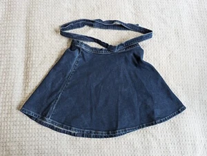 Gonna donna Le Jean Charlie gay denim piccola blu con cintura elasticizzata zip USA - Foto 1 di 13
