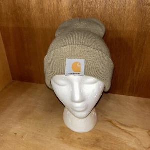Carhartt Knit Beanie Cuffed Unisex One Size Olive Green Spell Out Logo - Picture 1 of 17