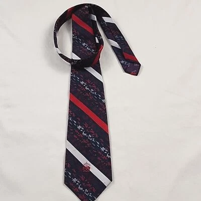Vtg Oleg Cassini Men's Tie 57.5 X 4.5" Blue Red Formal Business Party Elegant - Image 1 of 4
