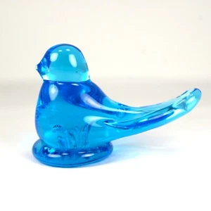 Vintage 1990 Titan Kunst Glas Ron Ray blauer Vogel signiert datiert tolle Blasen! - Bild 1 von 14