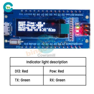 Nano V3.0 ATmega328P CH340C Development Board + 0.91'' OLED Display For Arduino - Image 1 of 4