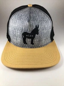 Prana Wise SnapBack Black Gray & Yellow Donkey Logo Baseball Hat Positive Change - Picture 1 of 7