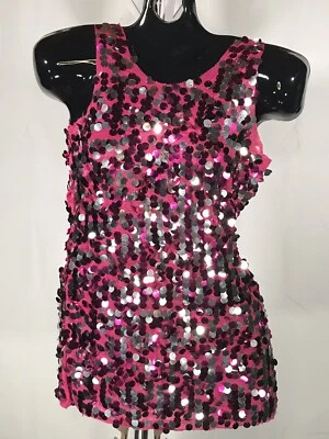 Top Brillante Rosa Grande y Lentejuelas Años 60... Brillante Disfraz Escenario, Brilla como una estrella Foto 1 de 4
