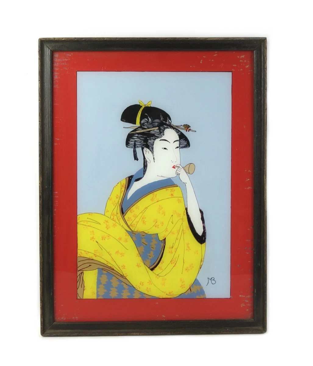 艺妓画在古董日本画作、画卷| eBay