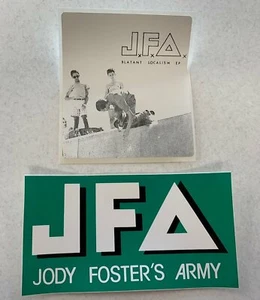 Juego de dos pegatinas originales JFA Jody Foster's Army Band Skateboard Punk 1985 - Imagen 1 de 3
