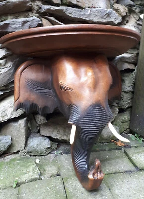 29cm Wand konsole Board Regal Ablage Akazie Holz Elefant Elefanten Kopf - Bild 1 von 4