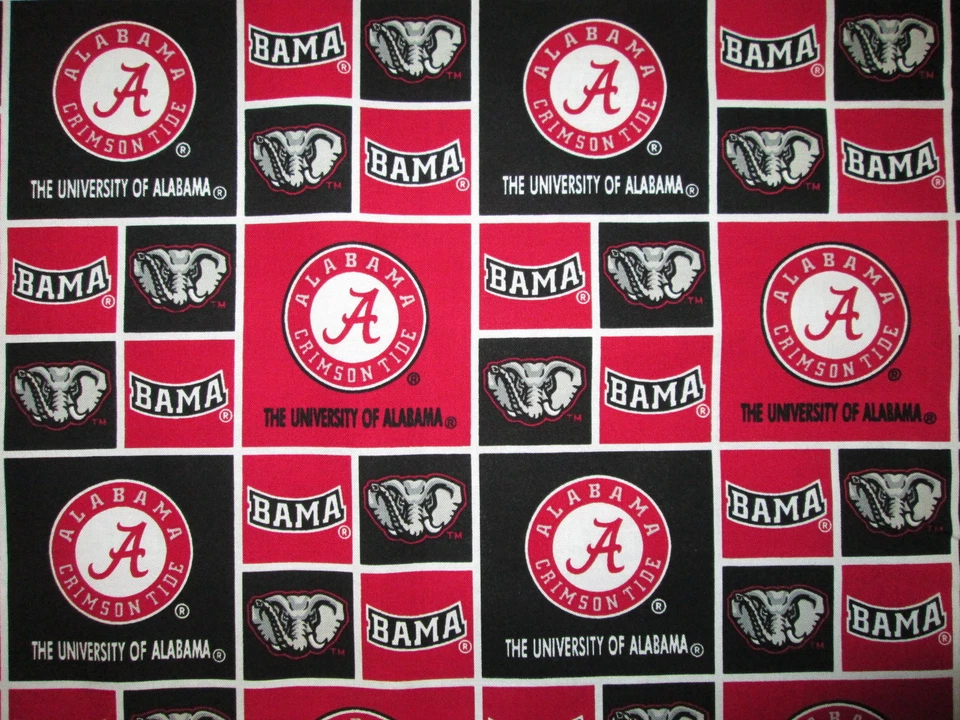 24" Long University of Alabama Crimson Tide Cotton Quilt Fabric Sykel N1814