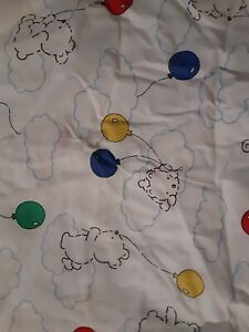 Vintage CARTER'S Crib Sheet Teddy Bear Balloons & Clouds NWOT