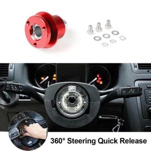 Red 3 Bolts 360 Deg Steering Wheel Quick Release Disconnect Hub 3/4" Shaft Size - Picture 1 of 7