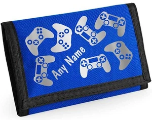 Game Controller Multi Personalised BLUE Boys Kids Ripper Wallet With Coin Holder - Picture 1 of 11