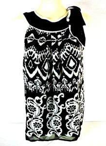 Misty & Max womens Medium sleeveless black white BOW fully lined top (B6)pm - Picture 1 of 12