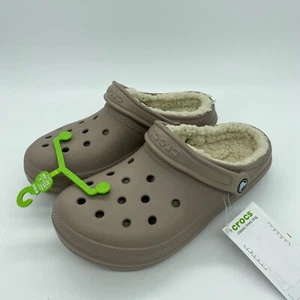 Crocs Classic Lined Slip On Clogs Warm Comfort Solid Bone Size 8 Womens - Picture 1 of 6