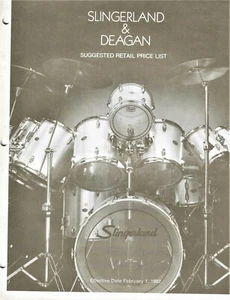 1982 Slingerland-Deagan Percussion Suggested Retail Price List Feb. 1, 1982 Drum - Picture 1 of 1
