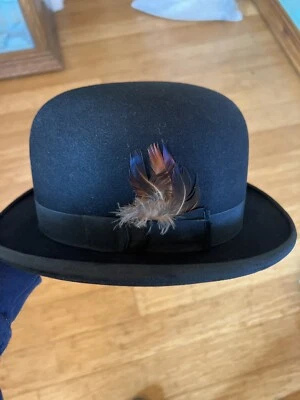 Sombrero Bowler Vintage Kaufmann “Fieltros de Piel” Fieltros – Negro – Alemania – Talla 7 Foto 1 de 4