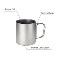 Double Wall Titanium Water Cup Coffee Tea Mug With Lid/For Home Outdoor Camping