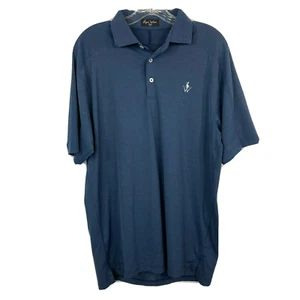 Byron Nelson Polo Shirt Mens Sz M Navy Blue Short Sleeve Collared Stretch Golf - Picture 1 of 8