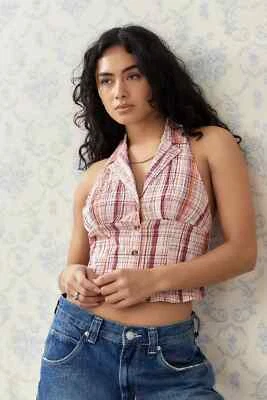 Chaleco Top Urban Outfitters Kimchi Azul Cassie Cuadros XXS 00 Mujer NUEVO 40411 Foto 1 de 4