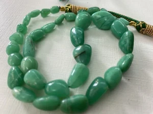 Chrysopras Halskette Nuggets glatt poliert - Bild 1 von 9