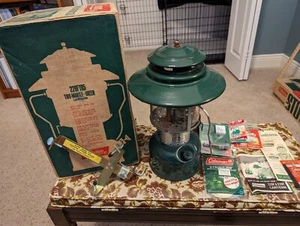 Vtg. Coleman 228F Double Mantel, Liquid Fuel Camping Lantern  USA - Picture 1 of 8