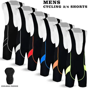 Mens Cycling Bib Shorts Tights Lycra Cycle Bicycle Anti-Bac Coolmax Padded NEW - Picture 1 of 7