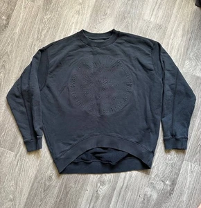 Diesel Only The Brave Embossed Logo Black Crewneck Sweatshirt Pullover Men’s M - Picture 1 of 7