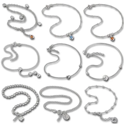 Silberdream Diversi Design Fußketten 23cm fino A 26cm 925er Argento SDF2900JX - Immagine 1 di 4