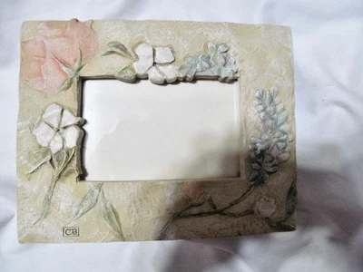 Cheri Blum Resin Stoneware Floral Photo Frame 7" x 9"  Fetco Brand - Image 1 of 2