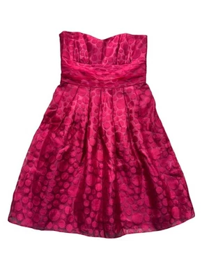 Pink Strapless Polka Dot Party Dress By Jump Apparel Women’s Size 9/10 #7845 - Image 1 of 4