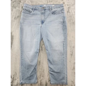 Riders by Lee Mid Rise Capri Denim Jeans Size 14 Blue Light Wash Stretch Casual - Picture 1 of 12