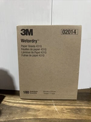 9 x 11" WET OR DRY SANDPAPER SHEETS - 180 GRIT -3M #02014 - 50 SHEETS - Image 1 of 2