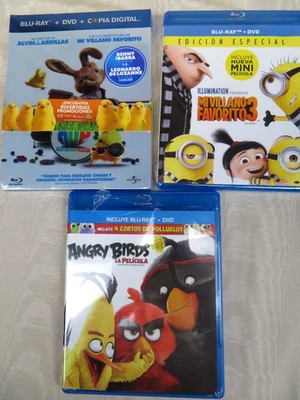 Spanish Language En Espanol Blu-Ray Movie Lot Of 3 Angry Hop Minions New - Image 1 of 4