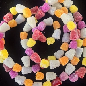 Vintage Plastic Blow Mold Sugared Gumdrop Candy Christmas Garland 7' Strand - Picture 1 of 9