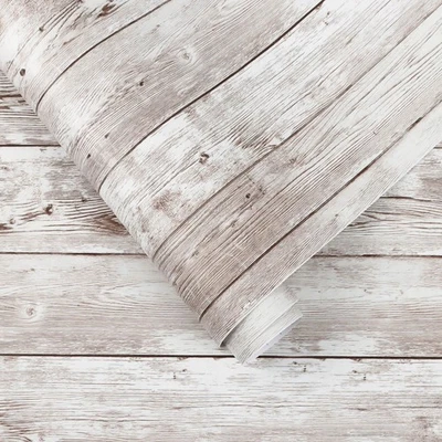 Pelar y pegar papel de contacto de grano de madera aspecto de madera papel tapiz autoadhesivo nuevo Foto 1 de 4
