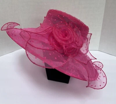 Chapéu derby casamento igreja Páscoa primavera verão Bellissima US$ 88 BH312414 FÚCSIA - Imagem 1 de 4