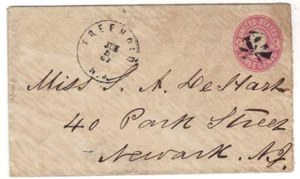 1867 Freehold NJ U58 Postal Stationery Entire to Newark - Picture 1 of 2