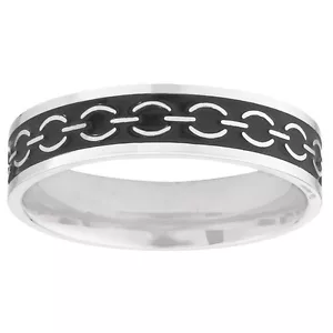STAINLESS STEEL RING WITH CHAIN - Picture 1 of 1