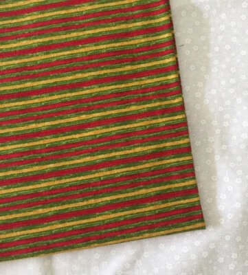 2 Large Remnants Multi Color Stripe Print Cotton Material Fabric - Image 1 of 4