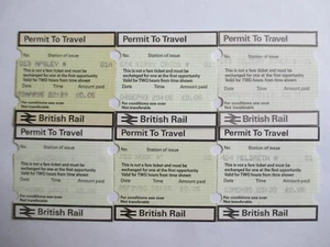 6 X PERTIS Permit To Travel British Rail Branded Tickets All Different Used #24 - Picture 1 of 2
