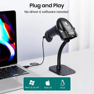 Anyeast Barcode Scanner W/Stand 2D 1D QR Code USB Wired Automatic 3Moudles POS - Picture 1 of 12