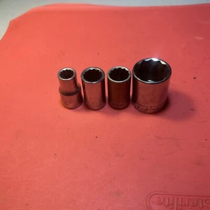 CRAFTSMAN- 4 Shallow Sockets,1/2” Drive,12pt,(7/16”,19/32”,5/8”, 1”) -VV- Series - Picture 1 of 4